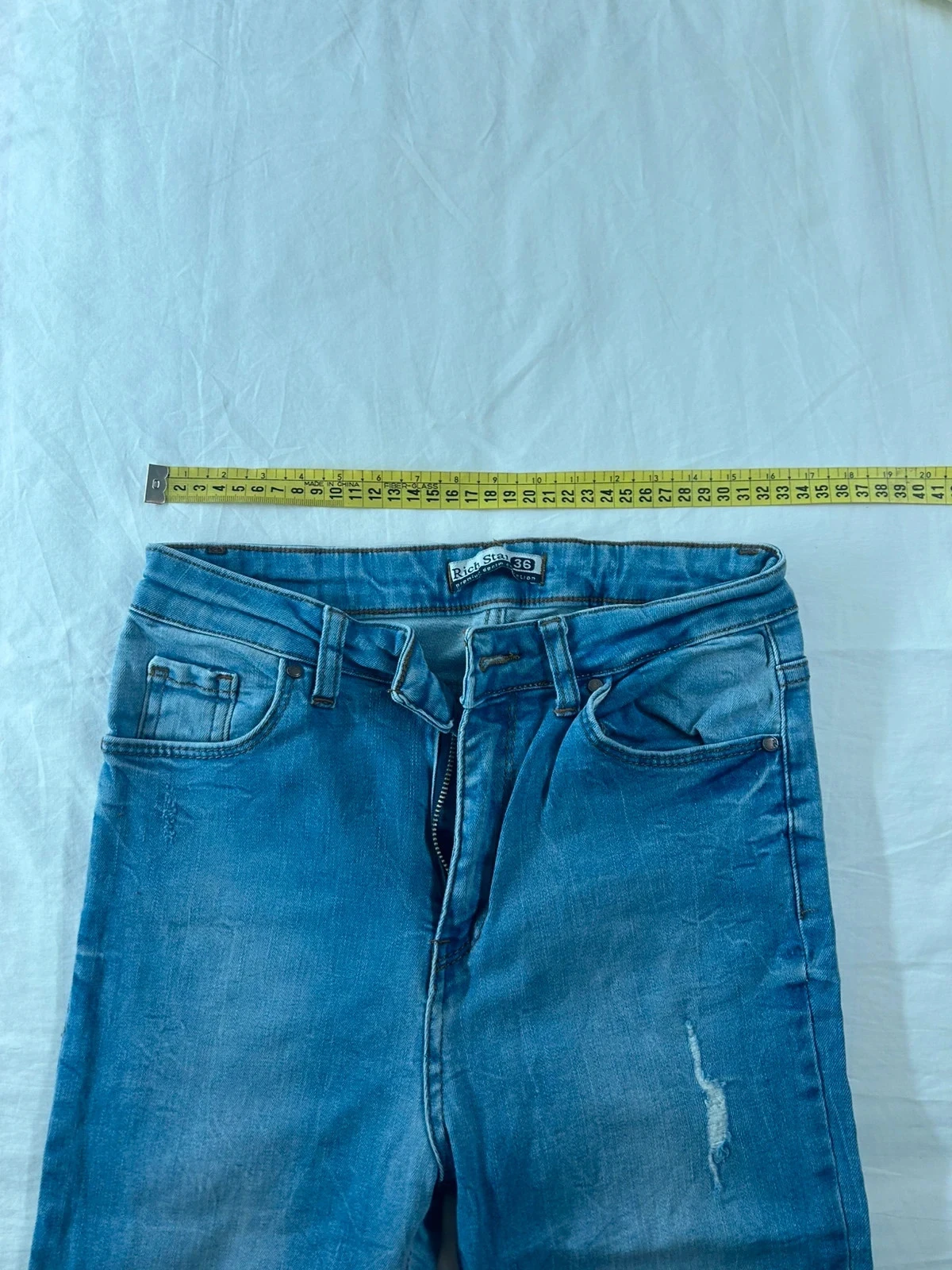 Ripped skinny blue jeans Rich star – photo 5